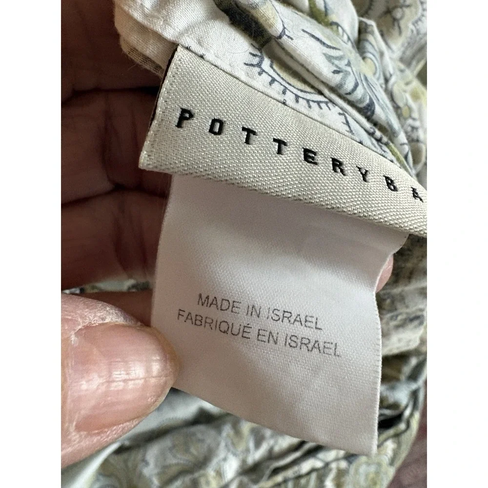 Pottery Barn KING duvet  Paisley 2 EURO ‎ Size Pillow Shams  Case Blue/Green
